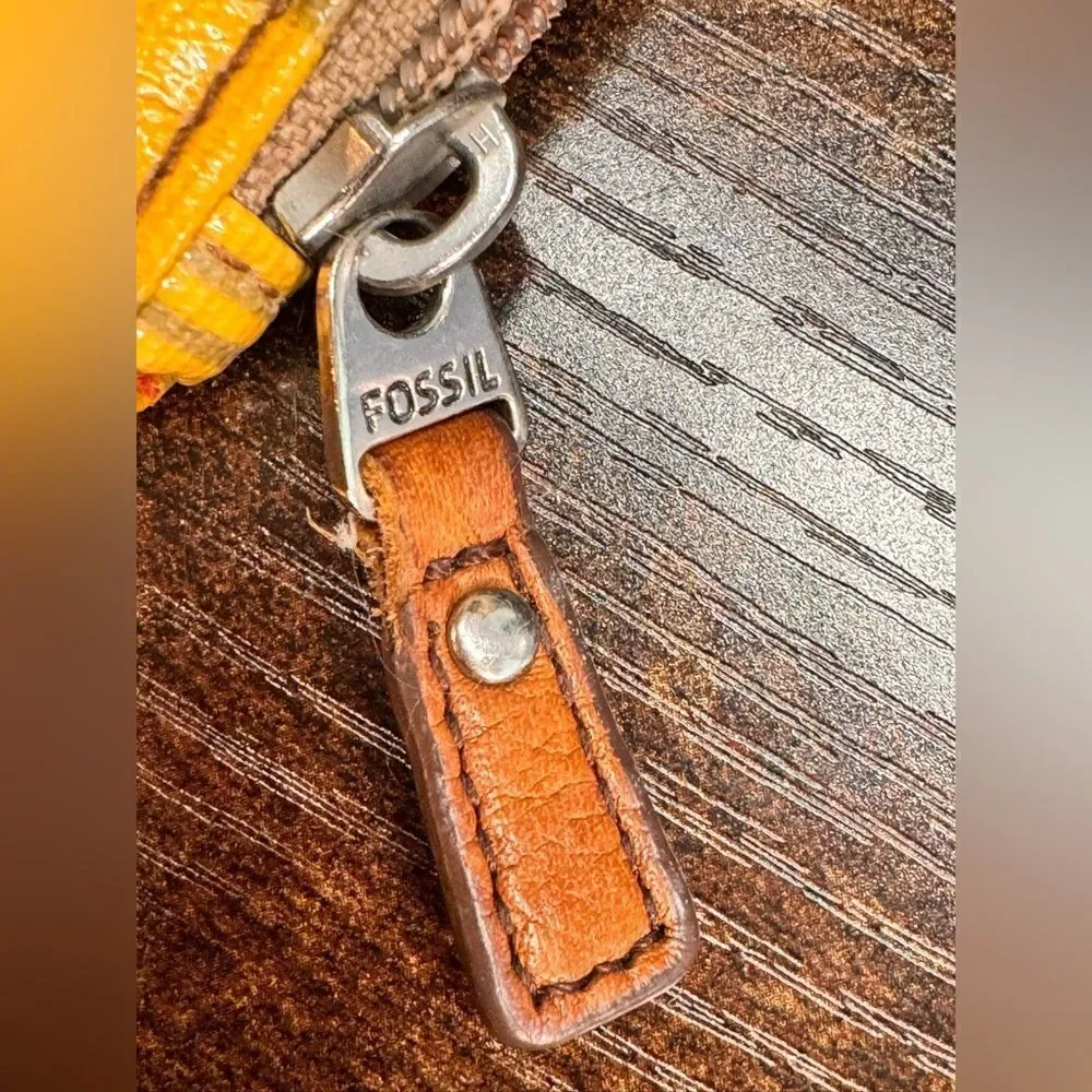 Fossil Key-Per yellow and gray‎ handbag OS